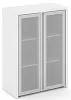 Офисный шкаф средний широкий (2 средних фасада стекло сатин в раме)