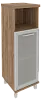 Офисный шкаф средний узкий со стеклом в раме (левый)