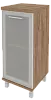 Офисный шкаф низкий узкий со стеклом в раме (правый)