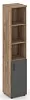 Офисный шкаф высокий узкий левый / правый (1 низкий фасад ЛДСП)