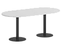 Стол для переговоров овальный на металлических опорах