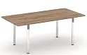 Стол переговорный на металлокаркасе на П-образных опорах (нерж.сталь)