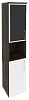 Офисный шкаф высокий узкий с чёрным стеклом в раме (лев/прав) 