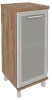 Офисный шкаф низкий узкий со стеклом в раме (левый)