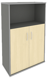 Офисный шкаф средний широкий (2 низкие двери ЛДСП)