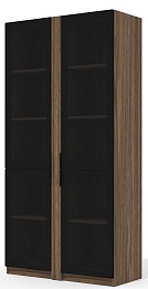 Офисный шкаф высокий со стеклом (полки ЛДСП)